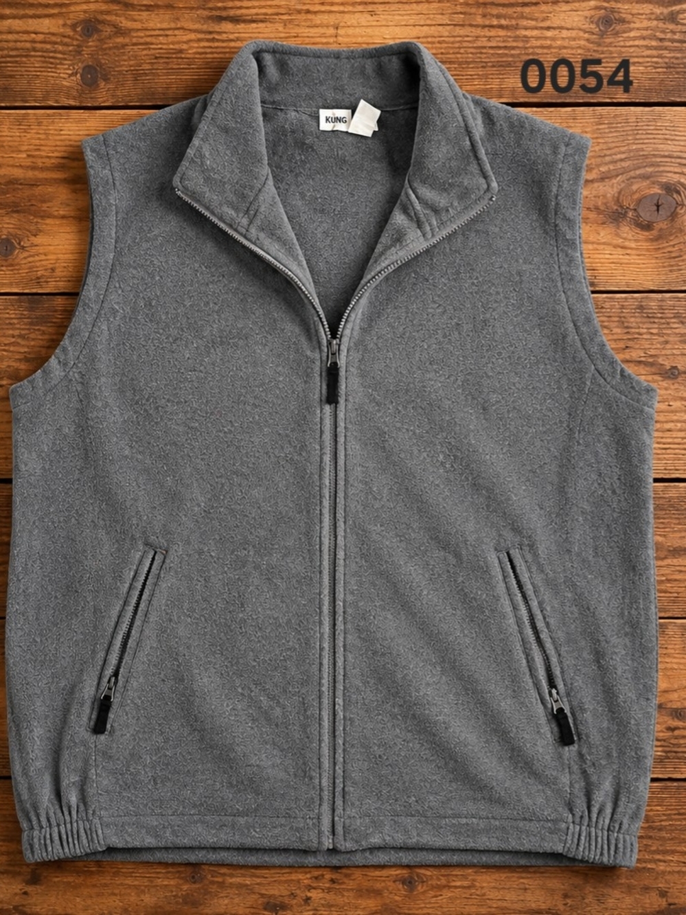 King Size Men's Gray Fleece Zip Vest Tall 4XL